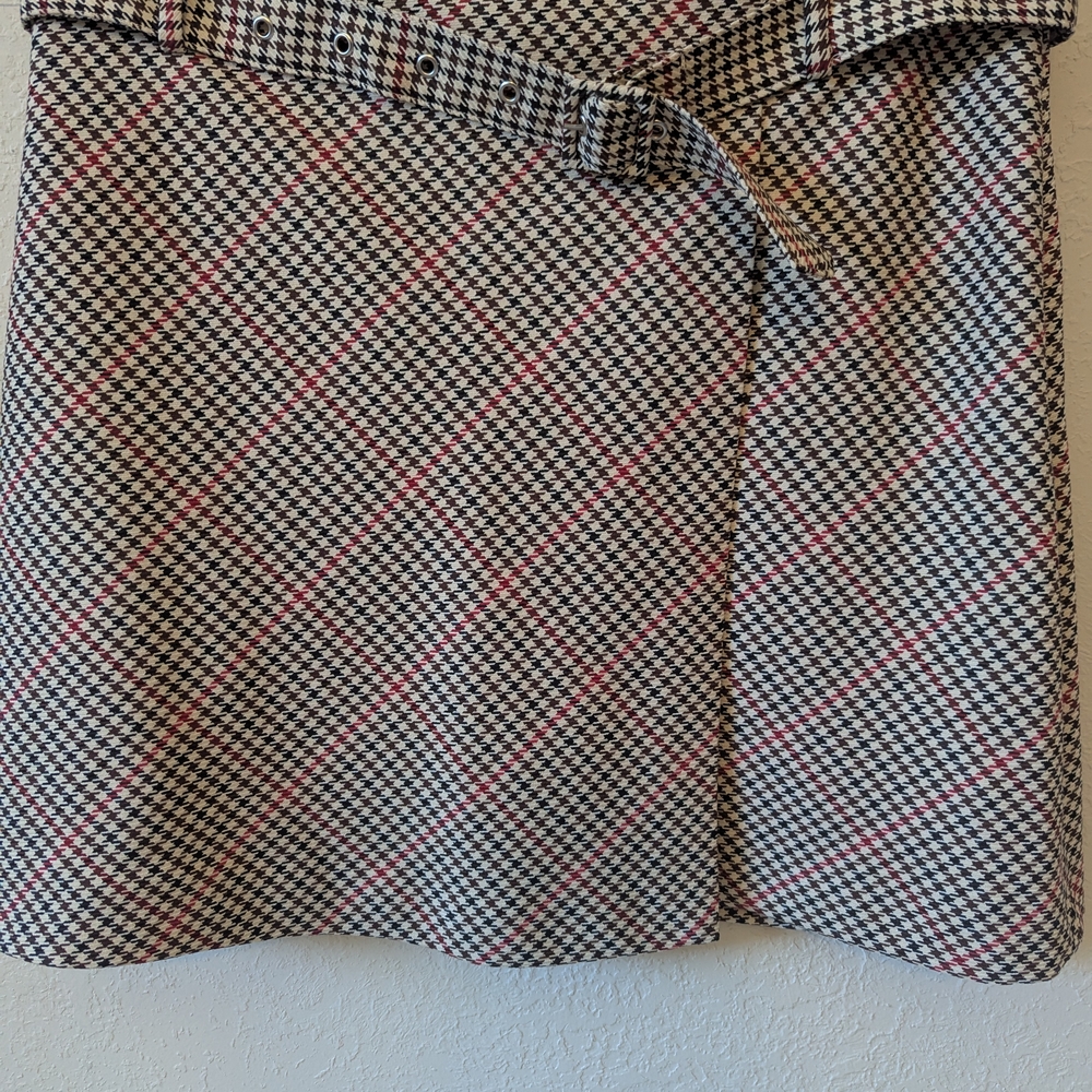 H&M Black and White Wrap Mini Skirt for Work